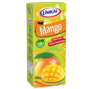 آبمیوه ۲۵۰ میل پاکتی انبه یونیکای unikai MANGO