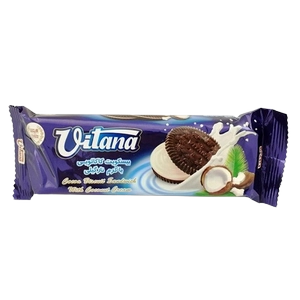 بیسکوئیت کاکائویی با کرم نارگیلی 85 گرمی ویتانا