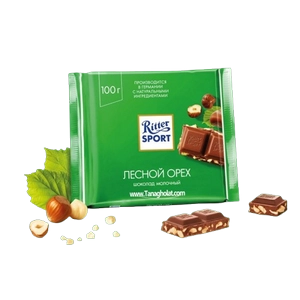 شکلات 100 گرمی فندق بدون پوست ریتر اسپرت