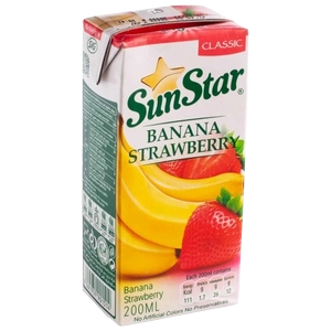 آبمیوه موز و توت فرنگی 200میلی سان استار