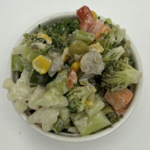 سالاد سبزیجات رژیمی با سس ماست درنا